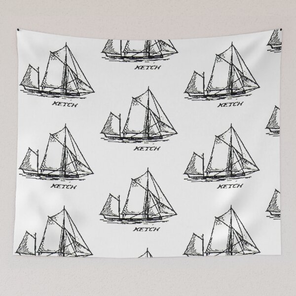 Item preview, Sail Ship, Ketch. (Black and white) designed and sold by timothybeighton.