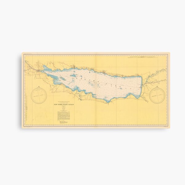 Vintage Map of Oneida Lake NY (1950) Canvas Print