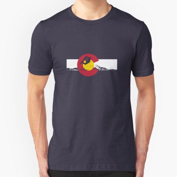 Snowboarder - Colorado Flag Slim Fit T-Shirt
