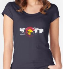 Denver Skyline - Colorado Flag Women's Fitted Scoop T-Shirt