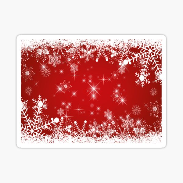Schneeflocken / Sterne: Weihnachten in rot und weiß Sticker