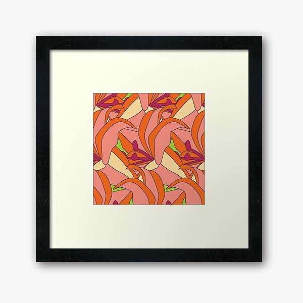 Pretty Pink Flower Flourish Framed Art Print