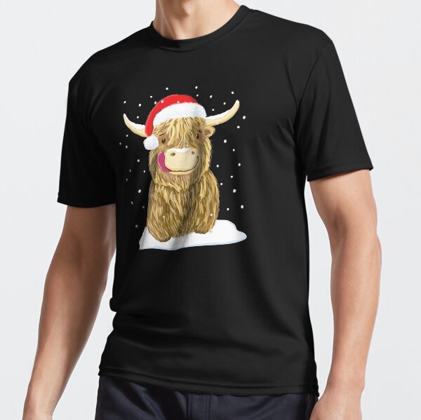 highland cow christmas t shirt