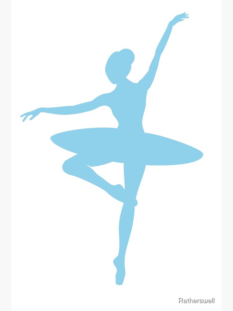 Delicate ballerina pose - Light blue silhouette Art Board Print for Sale  by Ratherswell