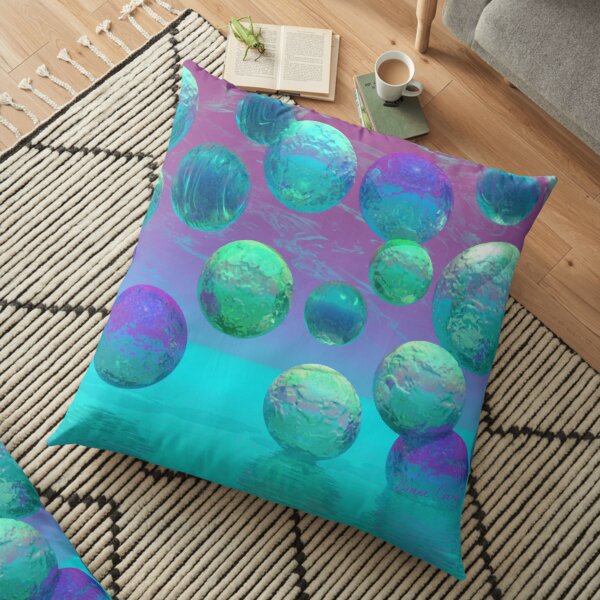 Ocean Dreams Aqua - Dare to Follow Your Passion Floor Pillow