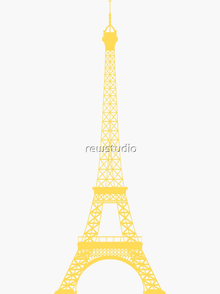 "Eiffel Tower Mustard Yellow" Sticker for Sale by rewstudio Redbubble