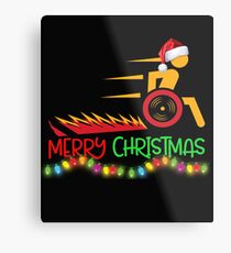 Funny Wheelchair Christmas Shirt Metal Print