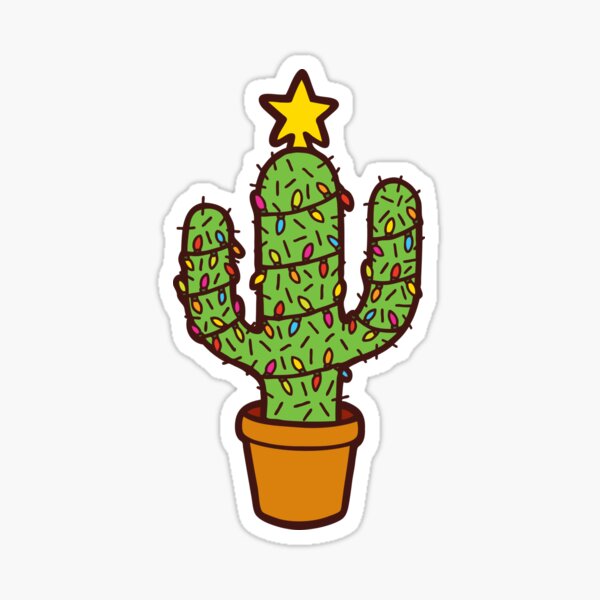 Aperçu de l'œuvre Arbre de Noël de cactus en rouge créée et vendue par evannave.
