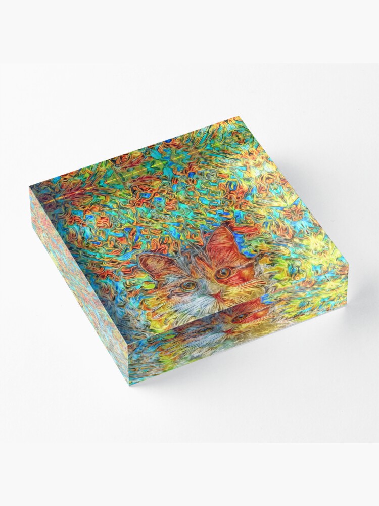 Alternate view of Abstract Cat Acrylic Block