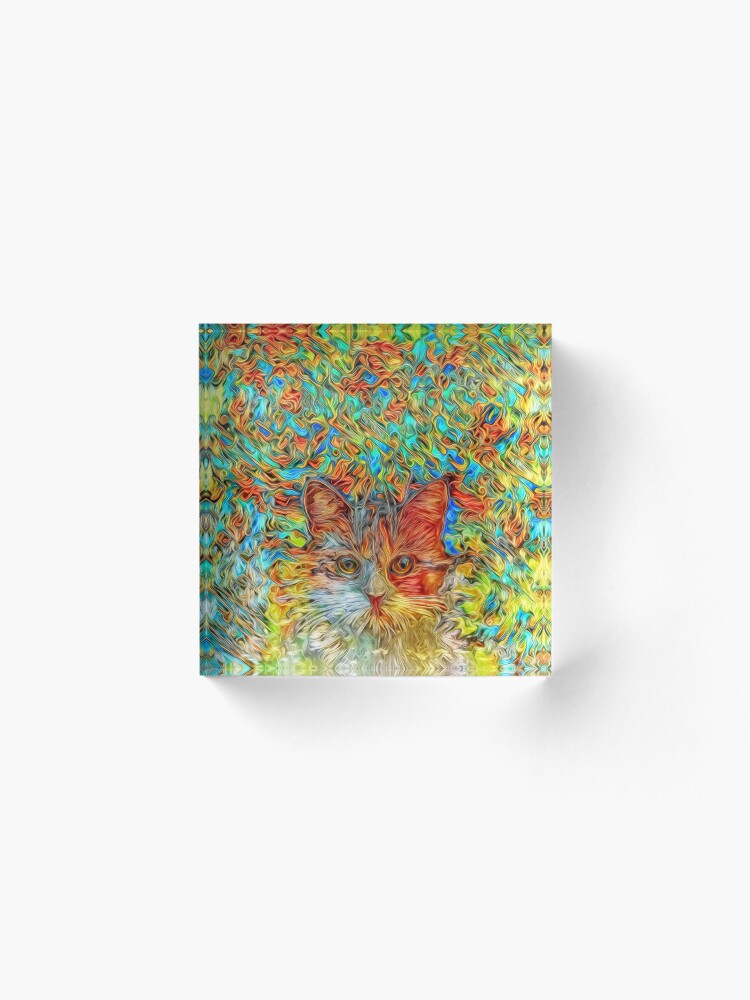 Alternate view of Abstract Cat Acrylic Block