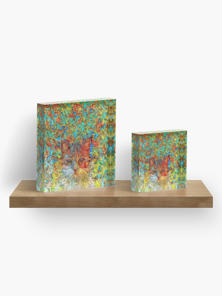 Alternate view of Abstract Cat Acrylic Block