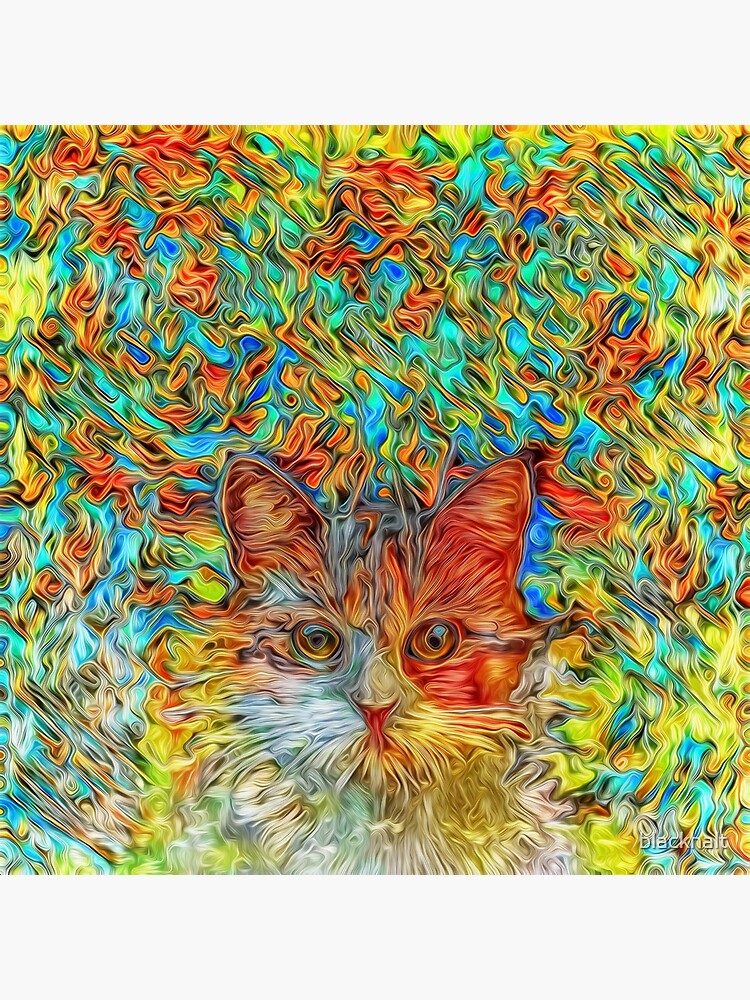 Thumbnail 3 of 3, Poster, Abstract Cat designed and sold by blackhalt.