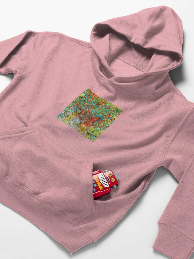 Alternate view of Abstract Cat Kids Pullover Hoodie