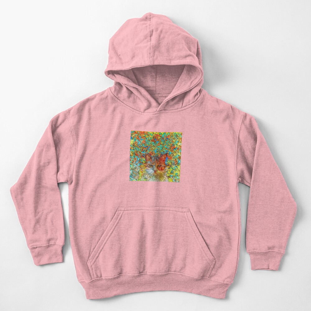 Abstract Cat Kids Pullover Hoodie