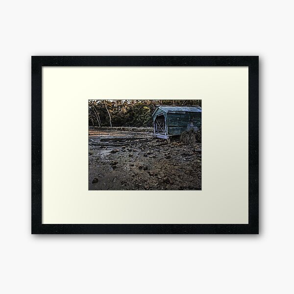 Rusty Green Boatshed Framed Art Print