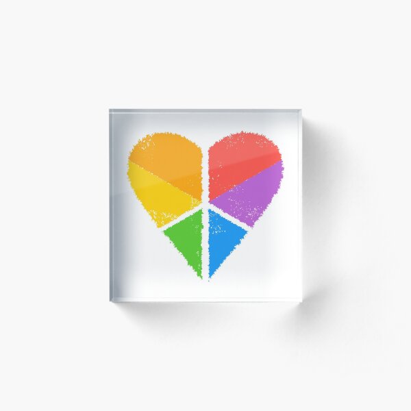 Peace Heart Acrylic Block