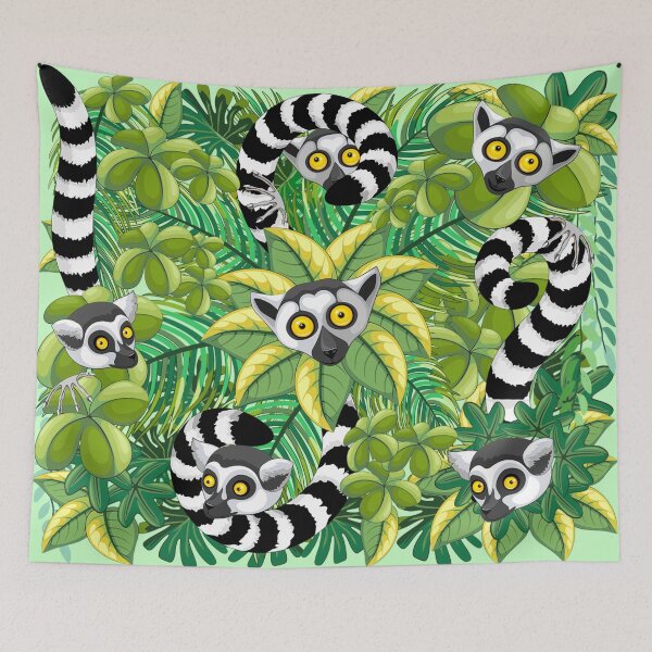 Item preview, Lemurs in Madagascar Rainforest designed and sold by BluedarkArt.