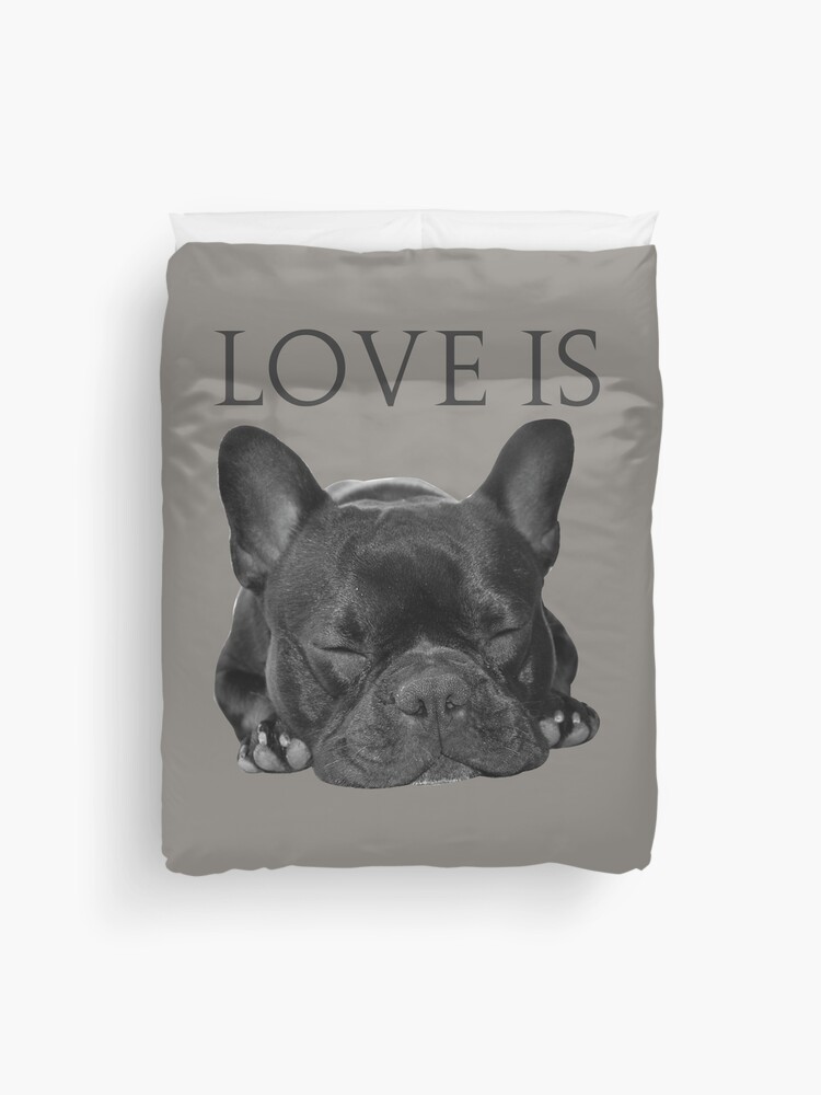 consola sopa Haiku Funda nórdica «El amor es bulldog francés» de IKOK | Redbubble
