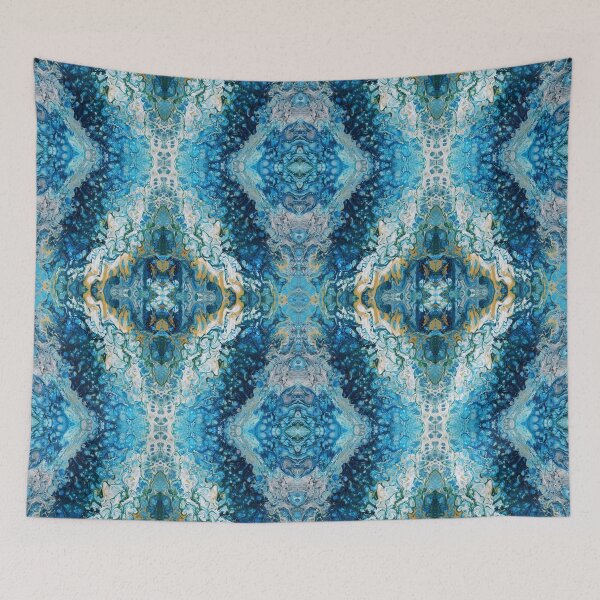 Item preview, Blue Abstract Pouring Liquid Art designed and sold by Felicia Wong.
