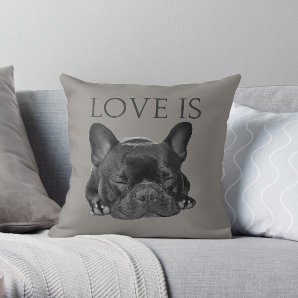 Love Is French Bulldog Throw Pillow