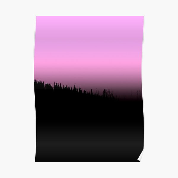Wald Nebel Rosa Himmel Wanderlust Poster