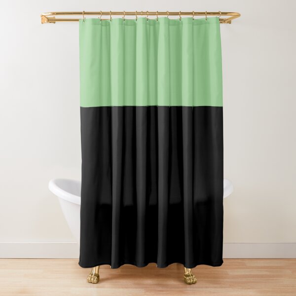 Black and green shower curtain sales