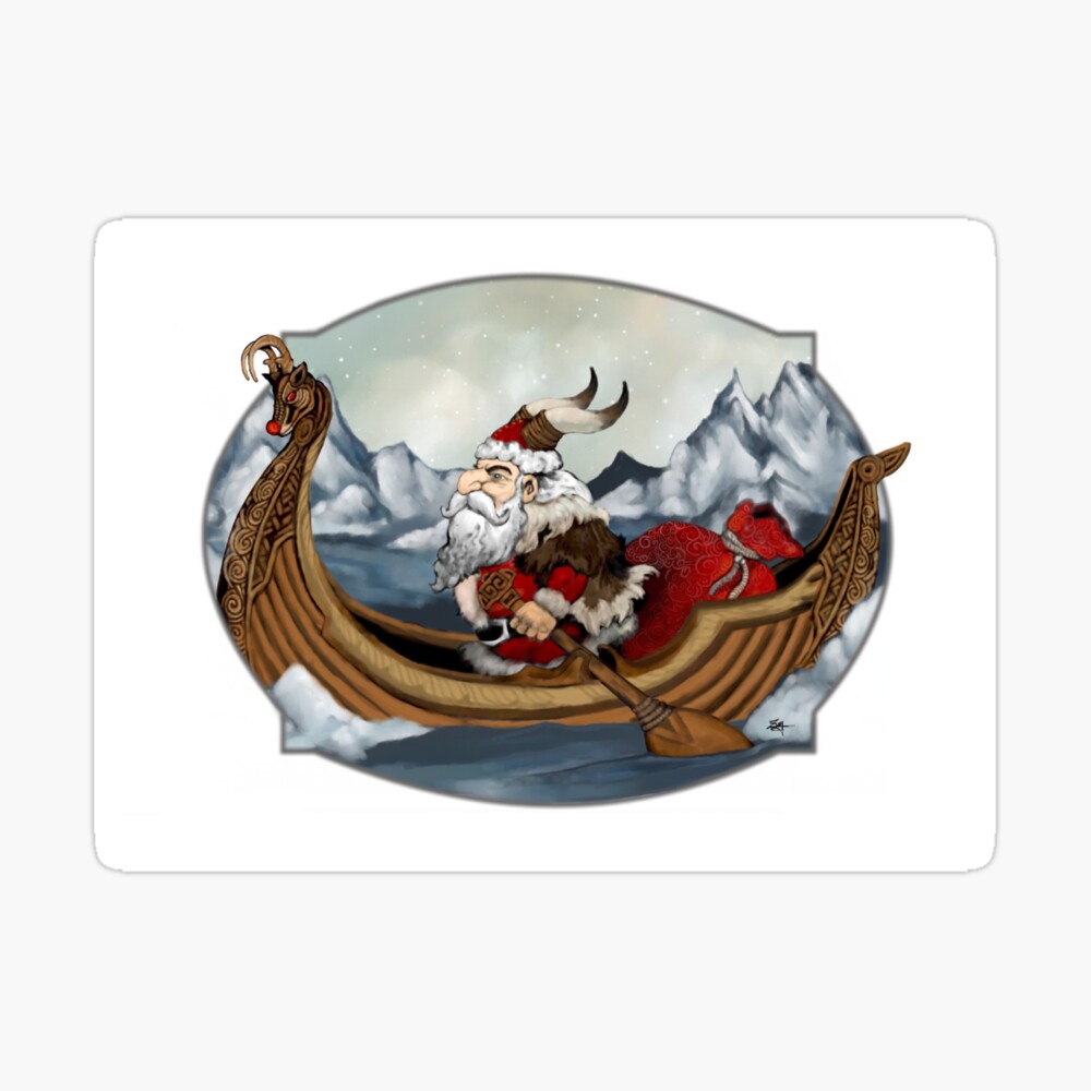 Vikings Santa Claus Greeting Card