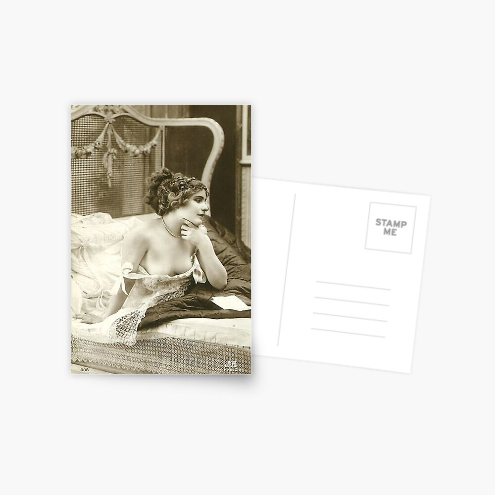 Vintage lady in her nightdress Postcard