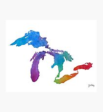 Great Lakes Watercolor #1 Photographic Print