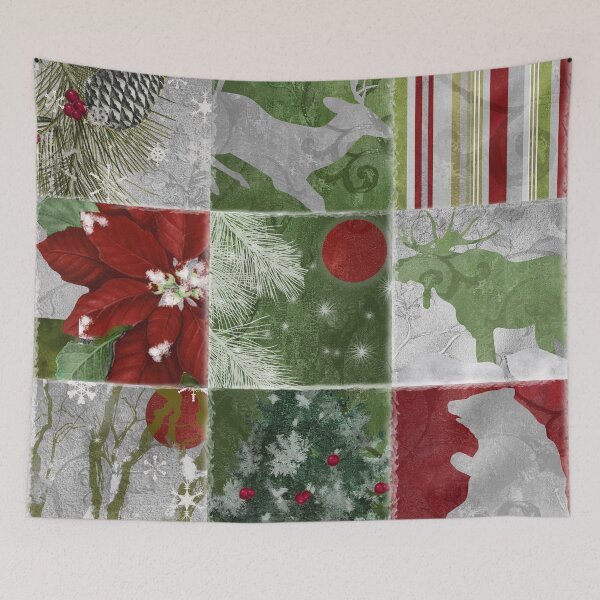 Item preview, Christmas Lodge Patchwork designed and sold by Sasha Art Gallery.