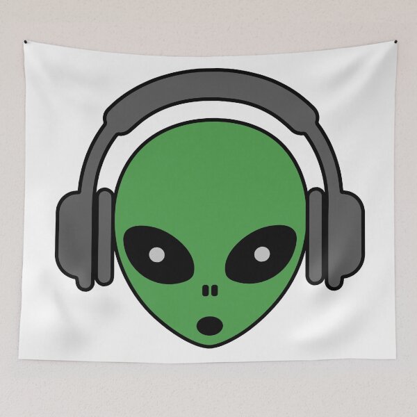 Item preview, Alien with headphones designed and sold by radhino.