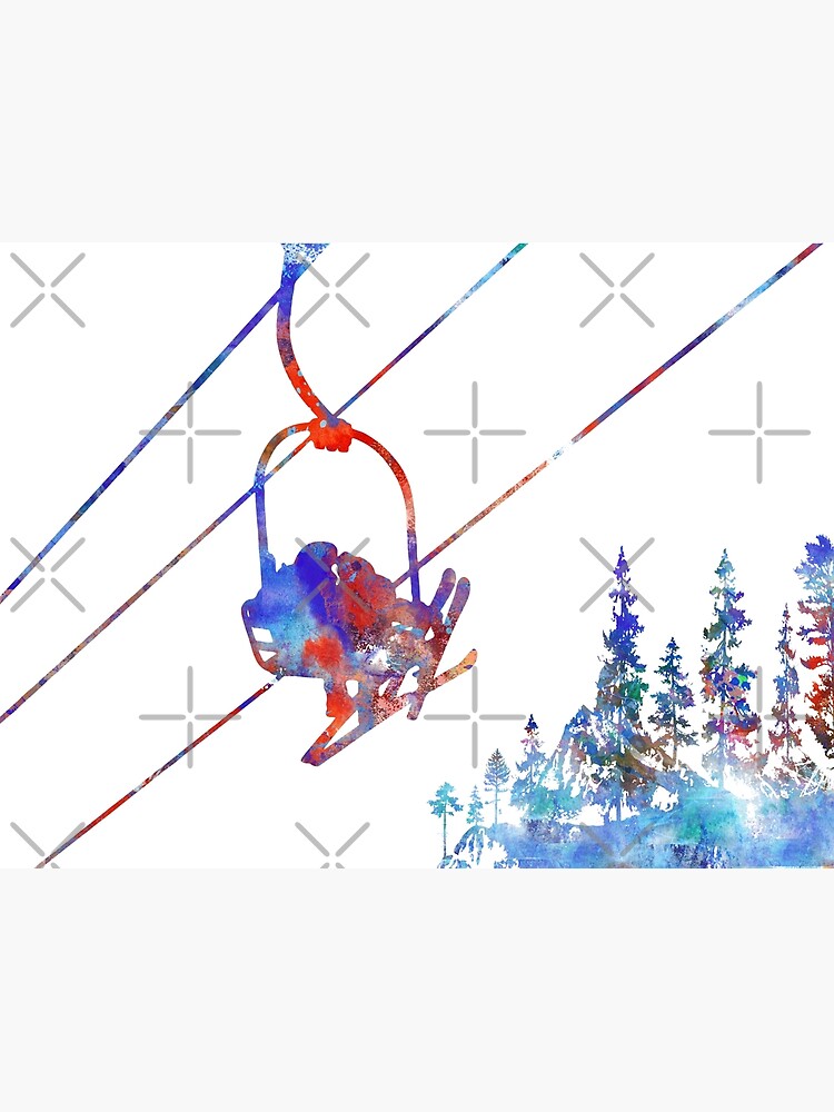 Couple ski lift, couple, ski sport, ski by Rosaliartbook