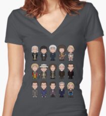The Fifteen Doctors Women's Fitted V-Neck T-Shirt