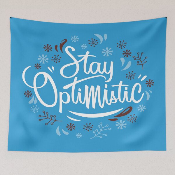 Item preview, Stay Optimistic Typography Hand Drawn Concept designed and sold by leen12 Art Designs Prints.