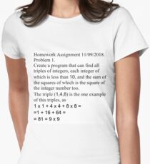 Homework Assignment, #Homework #Assignment, #HomeworkAssignment, #Number Women's Fitted T-Shirt