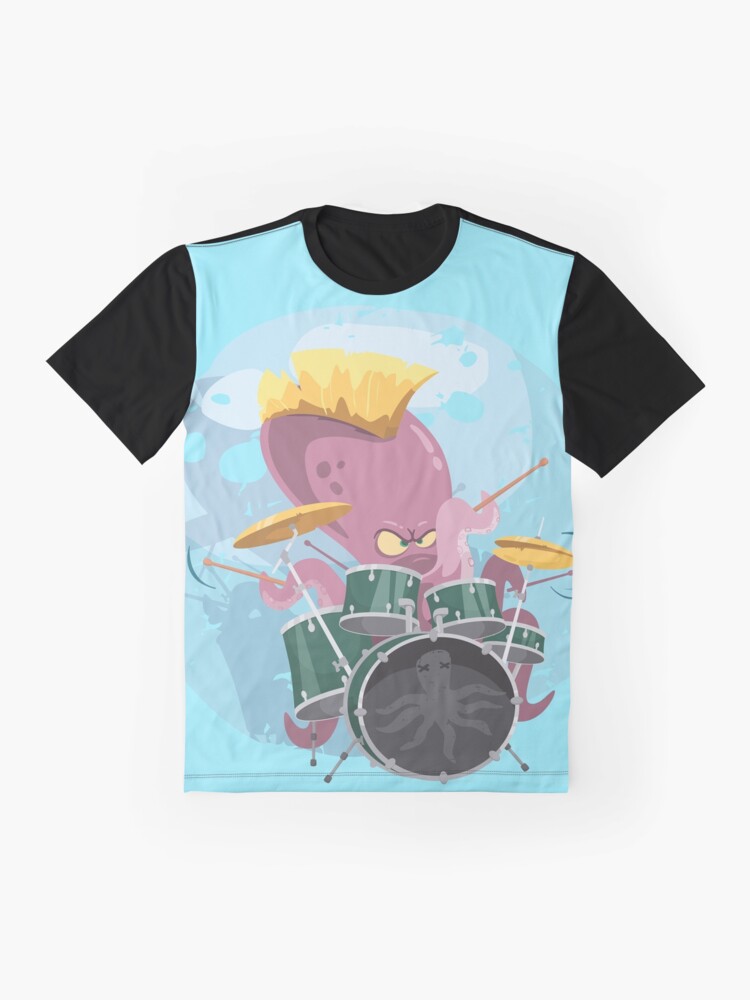 octopus playing drums t shirt