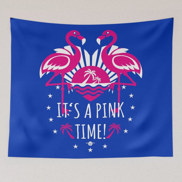 Item preview, 20 pairs of flamingos It's a Pink Time palm trees beach designed and sold by Margarita-Art.