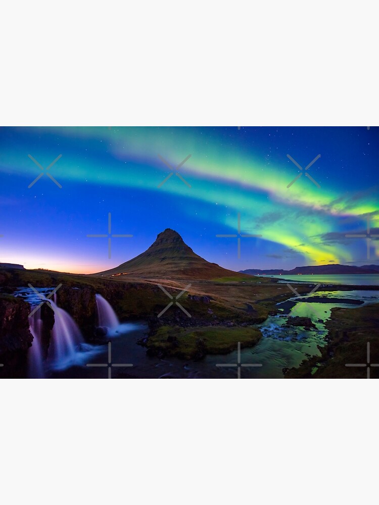 Thumbnail 3 of 3, Photographic Print, Kirkjufell Mountain Aurora Iceland designed and sold by AdrianAlford.