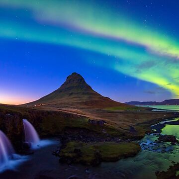 Artwork thumbnail, Kirkjufell Mountain Aurora Iceland by Adrian Alford Photography