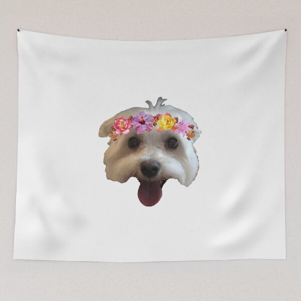 Artikelvorschau, Hund namens PEEWEE mit Blumenkrone entworfen und verkauft von Brianna Q’s Art!!.