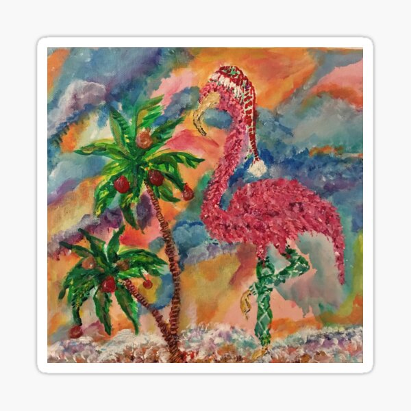 Christmas Flamingo Sticker