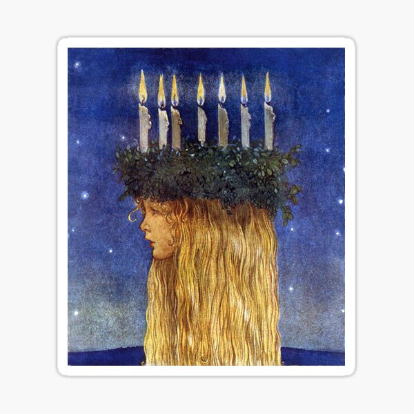 St. Lucia - John Bauer, advent Sticker