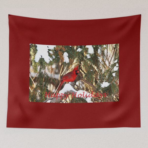 Item preview, Northern Cardinal In Winter Happy Holidays designed and sold by Deb Oppermann.