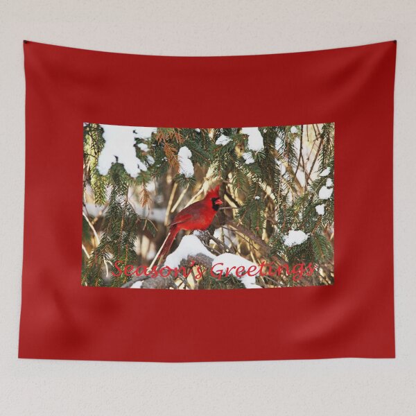 Item preview, Northern Red Cardinal In Winter Season's Greetings designed and sold by Deb Oppermann.