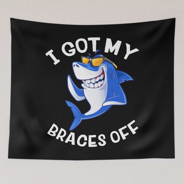 Item preview, I Got My Braces Off Cute Shark Smiling with Teeth designed and sold by LemoBoy.