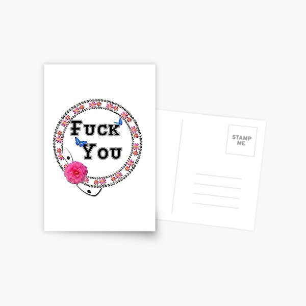Fuck You Flowers pink Postkarte