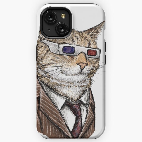 Funny Cat Icon With Glasses iPhone Case by best_designs