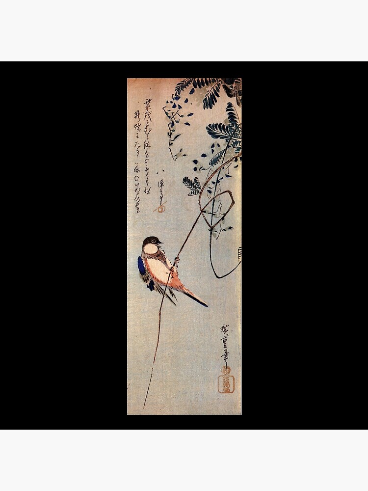 A Bird On A Wisteria by Utagawa Hiroshige (Reproduction) by RozAbellera