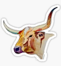 Watercolor Longhorn Sticker