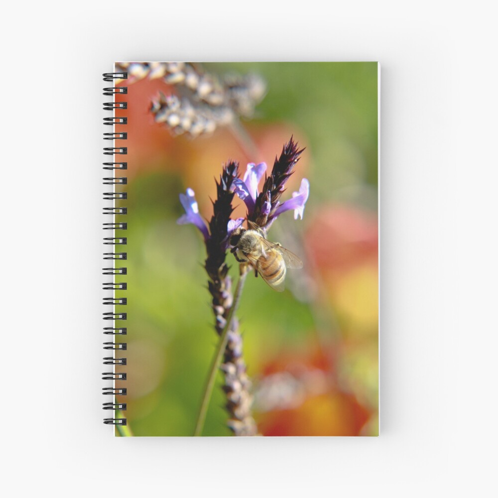 Bee on Lavender Spiral Notebook